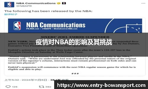 疫情对NBA的影响及其挑战